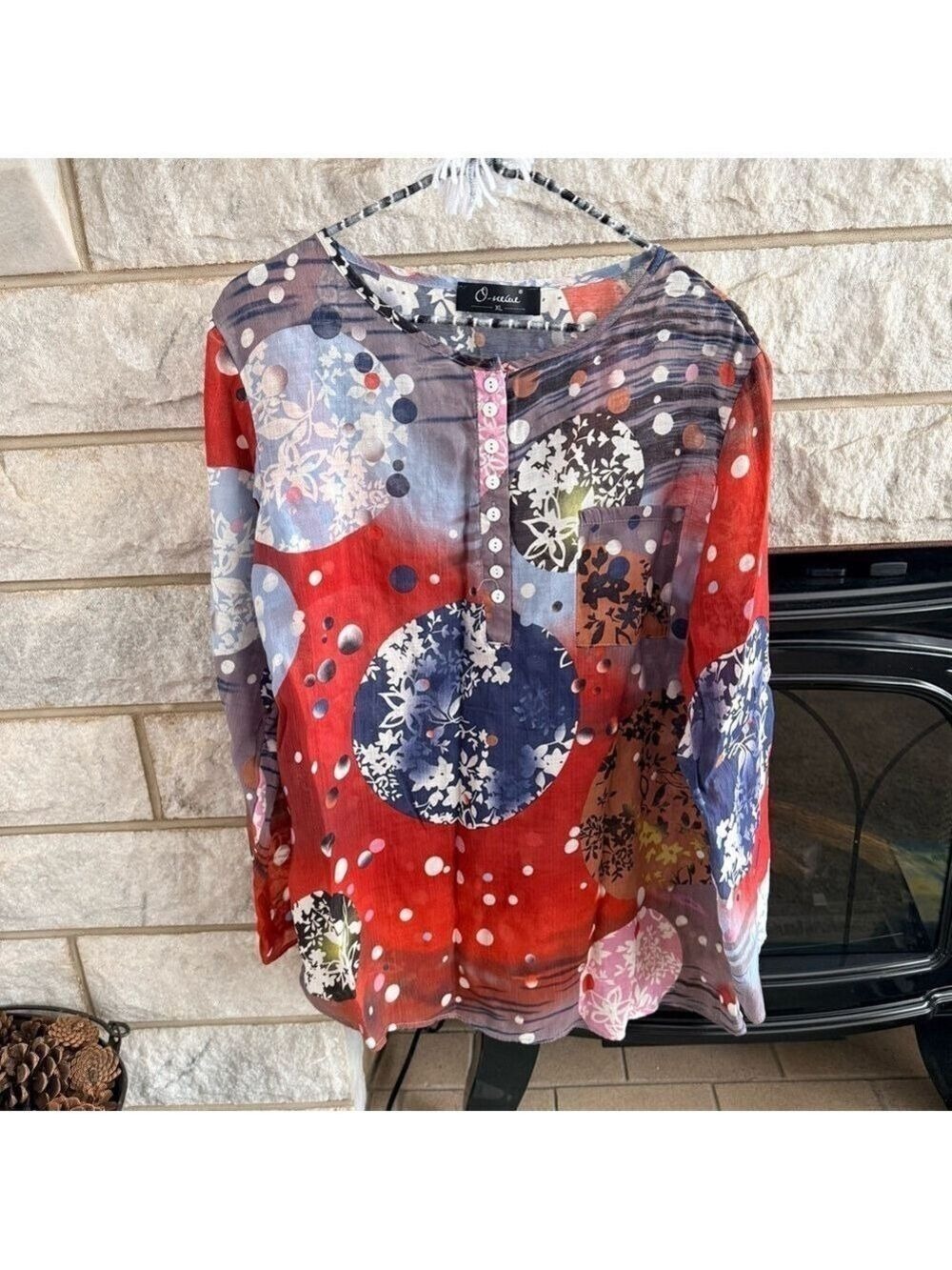 Vibrant Floral Women's Blouse XL